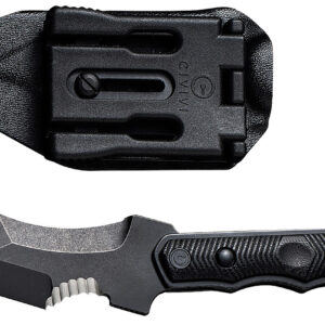 Civivi Knives C20037B-1 Orthrus  3.76″ Fixed Karambit/Straight Black Stonewashed Nitro-V Steel Blade, 4.30″ Black w/Finger Ring G10 Handle