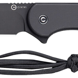 Civivi Knives C2105A Elementum  3.98″ Fixed Plain Black Stonewashed D2 Steel Blade, 4.50″ Black G10 Handle