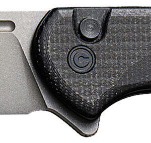 Civivi Knives C21006-1 Conspirator  3.48″ Folding Plain Gray Stonewashed Nitro-V Steel Blade, Black Textured Micarta Handle