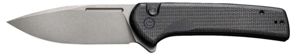 179417 Civivi Knives C21006-1 Conspirator 3.48″ Folding Plain Gray Stonewashed Nitro-V Steel Blade, Black Textured Micarta Handle