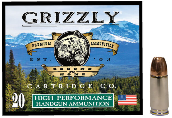 179659 Grizzly Ammo GC9MM29mm Luger 124gr JHP – 20/Box