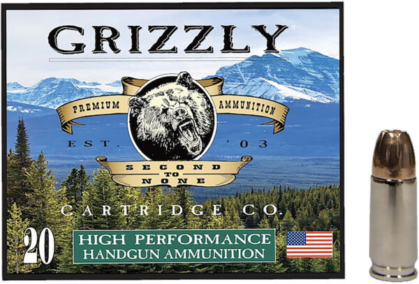 Grizzly Ammo GC9+P CM109 9mm +P 124 gr JHP – 20/Box