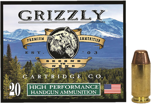 Grizzly Ammo GC40SW5 40 S&W 200gr FMJ Flat Point, 20/box