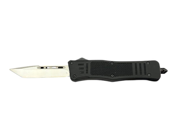 Steel River Knives MT616BULD2T MT616 Ultralight Mini 2.75″ OTF Tanto Plain Polished D2 Steel Blade, 4.25″ Black Aluminum Handle