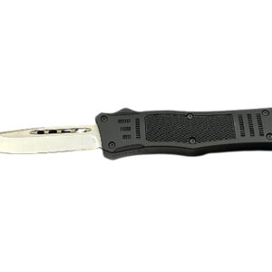 Steel River Knives MT618BULDP MT618 Ultralight 3.25″ OTF Drop Point Plain Polished D2 Steel Blade, 4.25″ Black Aluminum Handle