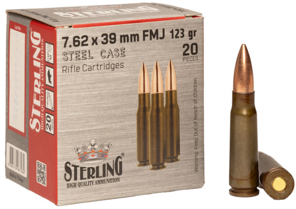 Global Ordnance Sterling 7.62x39mm 123gr FMJ Steel Case – 20rd Box