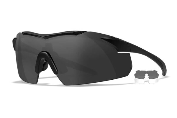 180319 Wiley X Vapor 3501 Smoke Gray/Clear — Matte Black Frame