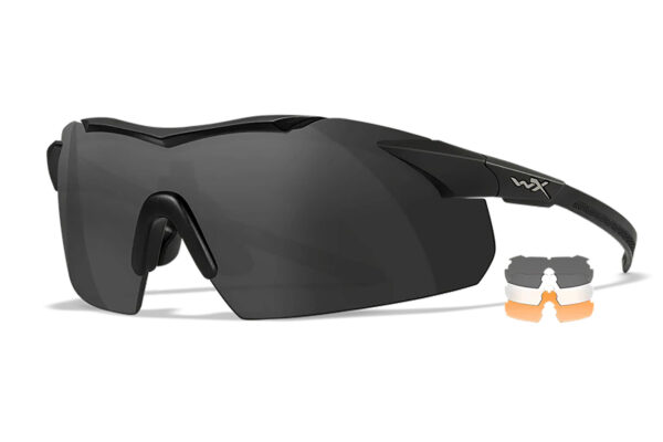 180321 Wiley X Vapor 3552 Matte Black Frame Smoke Gray/Clear Lenses