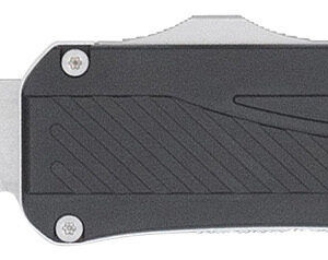 CobraTec Knives CTLGDBLKTNS Legend  EDC 3.13″ OTF Plain Stonewashed VG-10 SS Blade, 4.75″ Black Textured Aluminum Handle