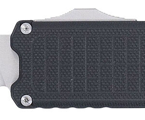 CobraTec Knives CTRNGBLKDNS Ranger  3.25″ OTF Plain Stonewashed D2 Steel Blade, 4.75″ Black Textured G10 Scales Handle