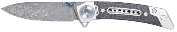 180339 CobraTec Knives CTEMPDAMDNS Emperor 3″ Folding Drop Point Plain Damascus VG-10 SS Blade, 4.25″ Carbon Fiber/SS Titanium Handle