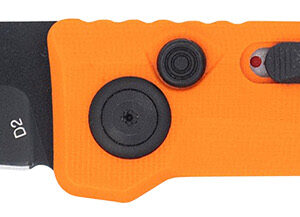 CobraTec Knives CTIFRORG Inferno  3.50″ OTF Tanto Plain Black TiCN D2 Steel Blade, 4.75″ Blaze Orange Textured Handle