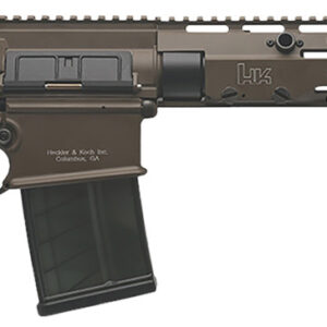 HK 81001205 MR762 A4 7.62x51mm 20+1 16.50″ Black Threaded Barrel, Patriot Brown Picatinny Rail Receiver, M-LOK Handguard, 6 Position Black Synthetic Stock, Black Finger Grooved Grip, Ambidextrous