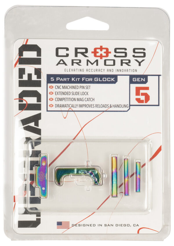 181715 Cross Armory CRG5OKRB 3 Piece Upgrade Kit Glock Gen5 Rainbow Aluminum