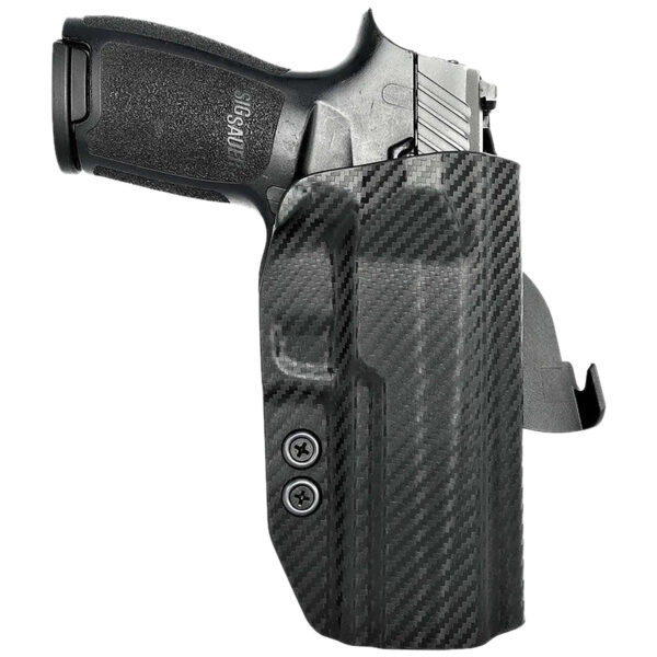181864 Rounded Gear SSRP320FSCFRHOWBPDL Paddle Holster OWB Black Carbon Fiber Kydex Fits Sig Sauer P320 Right Hand