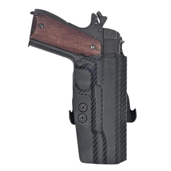 181865 Rounded Gear CEX19115NRCFRHOWBPDL Paddle Holster OWB Black Carbon Fiber Kydex Fits 1911 5″ Right Hand
