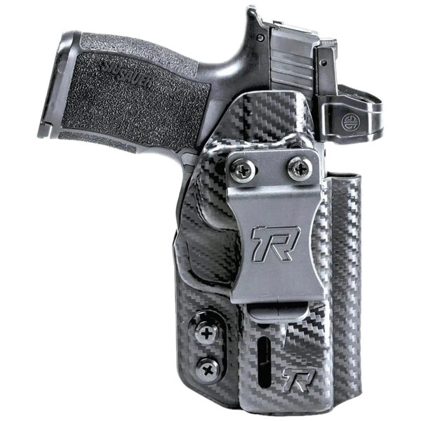 181871 Rounded Gear RGDRUIDSIGP365CFAMBI Druid IWB/OWB Black Carbon Fiber Kydex Fits Sig P365 Ambidextrous