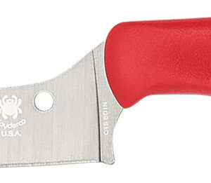 Spyderco K14PRD Z-Cut Pointed 4.40″ Fixed Plain Stonewashed CTS BD1N SS Blade, Red Textured Polypropylene Handle