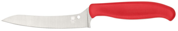 181918 Spyderco K14PRD Z-Cut Pointed 4.40″ Fixed Plain Stonewashed CTS BD1N SS Blade, Red Textured Polypropylene Handle