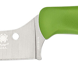 Spyderco K14PGN Z-Cut Pointed 4.40″ Fixed Plain Stonewashed CTS BD1N SS Blade, Green Textured Polypropylene Handle