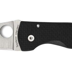 Spyderco C264CFP MicroJimbo  2.45″ Folding Wharncliffe Plain Satin CPM S90V Blade, Black Textured Carbon Fiber Handle