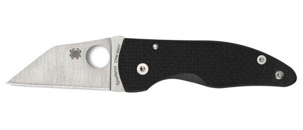 Spyderco C264CFP MicroJimbo  2.45″ Folding Wharncliffe Plain Satin CPM S90V Blade, Black Textured Carbon Fiber Handle