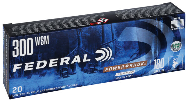 Federal Power-Shok Copper .300 WSM 180gr CHP, 20 Rounds