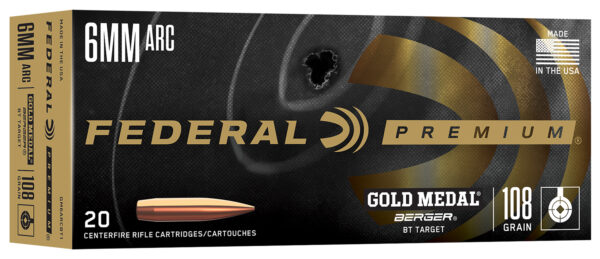 182394 Federal GM6ARCBT1 Gold Medal 6mmARC 108gr 20 Per Box/10 Case