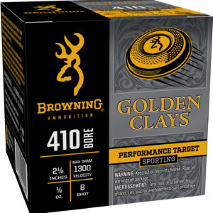 Browning Ammo BGC418 Golden Clays  410Bore 2.50″ 1/2oz 8Shot 25 Per Box/10 Case