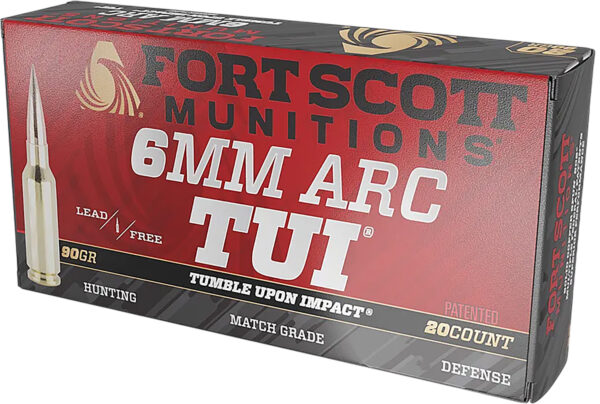 182982 Fort Scott Munitions 6ARC-090-SCV2 Tumble Upon Impact (TUI) 6ARC 90gr Solid Copper Spun 20 Per Box/10 Case
