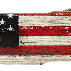 Templar Knife MZWUS121 Premium Weighted  Small 3″ OTF Dagger Plain Black Oxide Stonewashed Powder Coated D2 Steel Blade, 4.50″ Painted Wood Grain US Flag Aluminum Zinc Alloy Handle