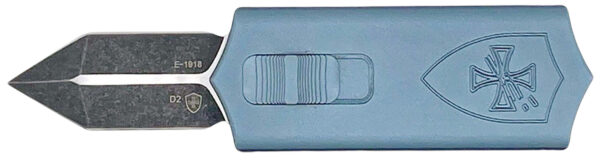 183229 Templar Knife SMCAGB121 Sentinel Money Clip 1.88″ OTF Dagger Plain Black Oxide Stonewashed Powder Coated D2 Steel Blade, 3.41″ Blue Anodized Aluminum Handle