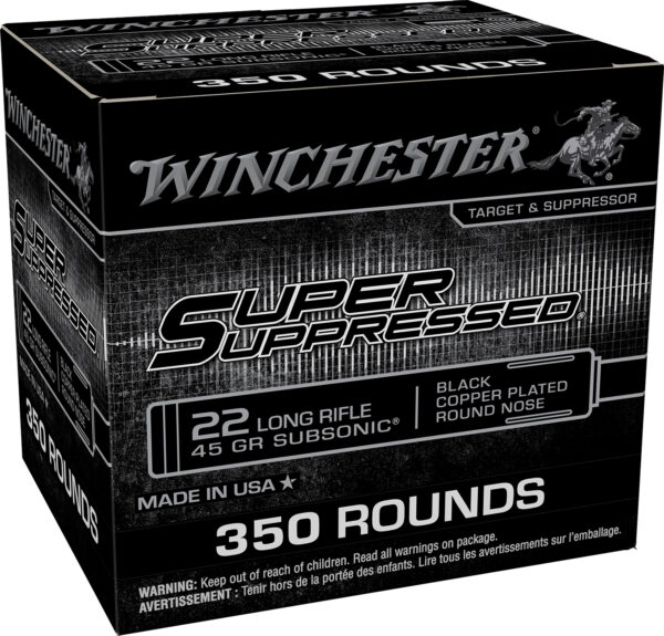 183457 Winchester Ammo SUP22LRB2 Super Suppressed 22LR 45gr 350 Per Box/4 Case