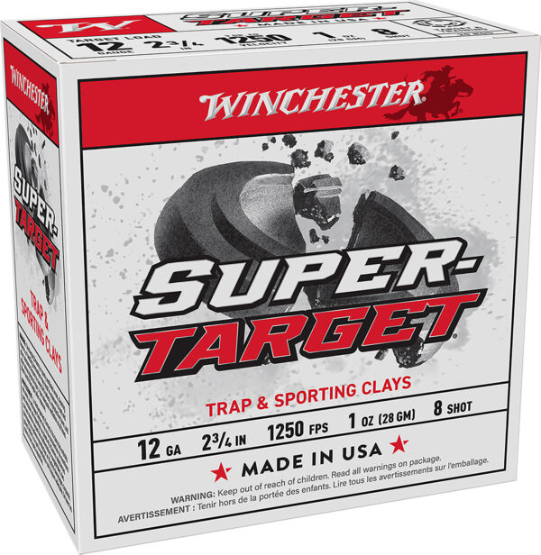 183474 Winchester Super Target 12 GA 2-3/4 in 1 oz #8 25/Box
