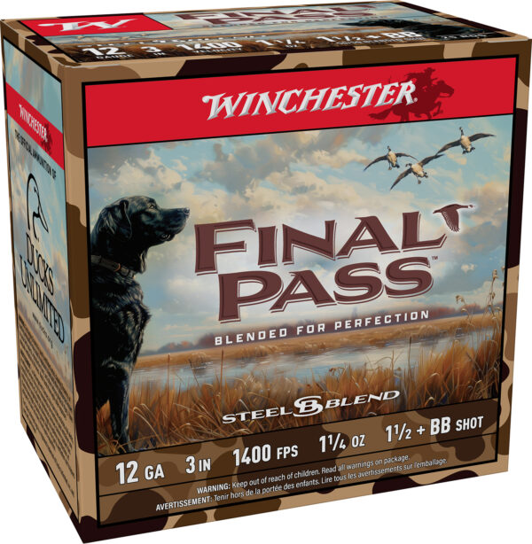 183476 Winchester Final Pass 12ga 3″ 1-1/4oz BB & 1.5 25rd