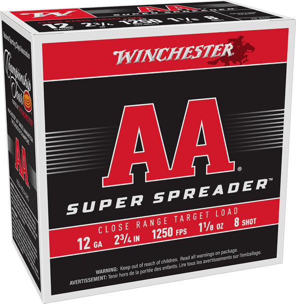 183482 Winchester AA Super Spreader 12ga 2-3/4″ 1-1/8oz #8 25ct