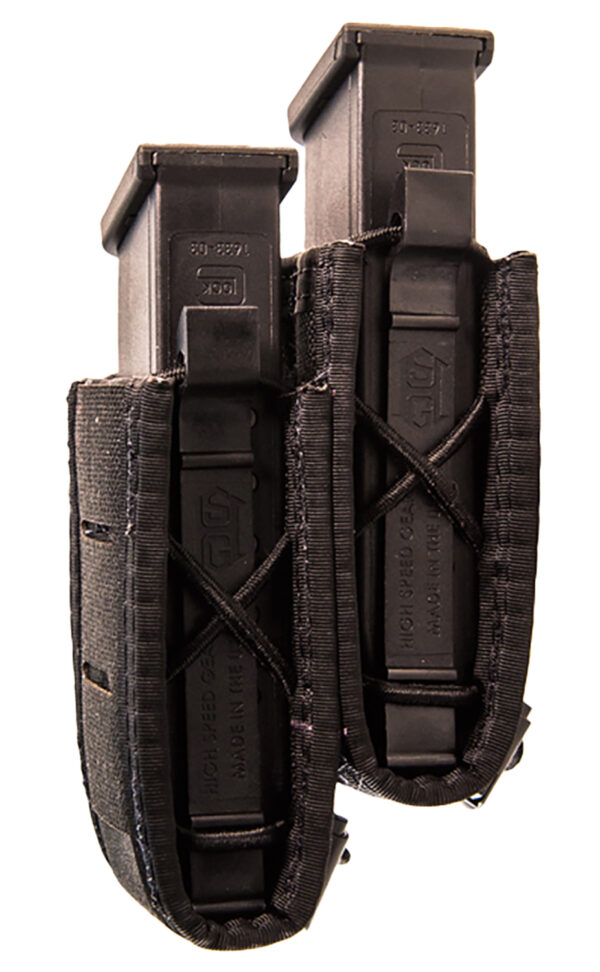 High Speed Gear 41PS02BK Taco Double Duty Staggered Black Nylon Laminate, Pistol