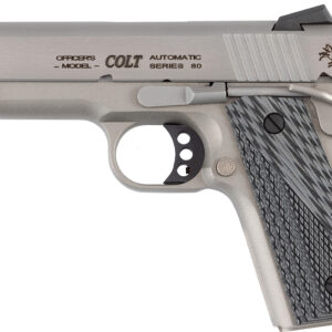 Colt Mfg O9840XE Officer Lightweight 45 ACP 7+1 4.25″ Stainless Steel Barrel, Stainless Cerakote Stainless Steel Serrated Slide, Stainless Cerakote Aluminum Frame w/Beavertail, Black/Gray G10 Grip