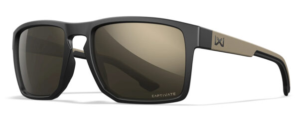 184364 Wiley X AC6FND04 Founder Tungsten Mirror Lens Polycarbonate Matte Black w/ Tan Frame Frame