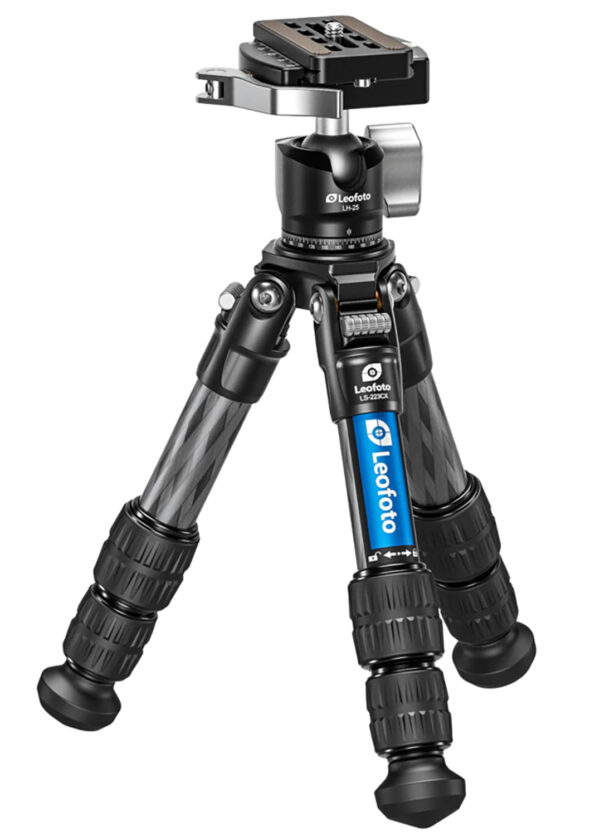 184679 Leofoto Usa LS-223CX+LH-25 Carbon Fiber Tripod Black Aluminum