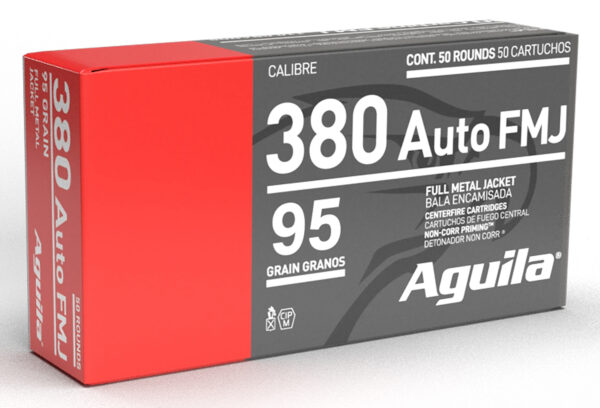 Aguila 1E802380   380ACP 95gr Full Metal Jacket 50 Per Box/10 Case