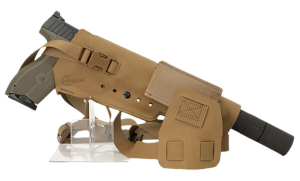185099 Cole-tac VWX104 Varmint Wrangler XL Pistol Holder Chest Coyote Brown Left Hand
