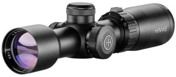 185136 Hawke Sport Optics 12221 XB1 Riflescope Black 1.5-5x32mm 1″ Tube Illuminated Red/Green XB1 SR Reticle