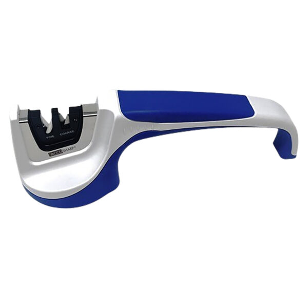 185301 AccuSharp 036C Knife Sharpener Pull Through Blue/White Hand Held Diamond Tungsten Carbide Sharpener Ergonomic Handle