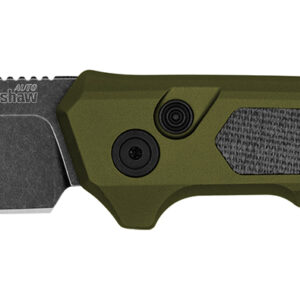 Kershaw 7205 Launch 22 Automatic 3.45″ Folding Spear Point Plain CPM MagnaCut Steel Blade, OD Green Anodized w/Black Micarta Inserts Aluminum Handle