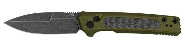 185501 Kershaw 7205 Launch 22 Automatic 3.45″ Folding Spear Point Plain CPM MagnaCut Steel Blade, OD Green Anodized w/Black Micarta Inserts Aluminum Handle