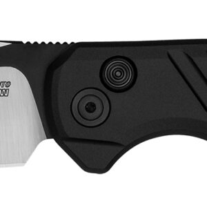 Kershaw 7305 Launch 23 Automatic 3.30″ Folding Trailing Point Plain Black Cerakote/Satin CPM 154 SS Blade, Black Anodized Aluminum Handle