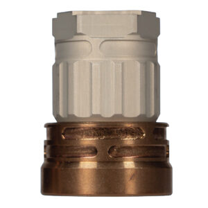 185857 Q LLC ACCE9MOUNTTRILUGCLEAR Erect9r Three-Way Mount 9mm Aluminum/Stainless Steel Clear Hardcoat Anodized Tan
