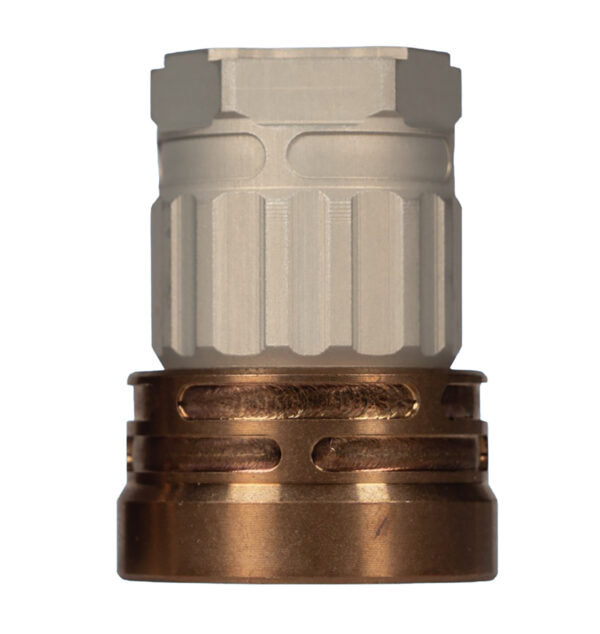 185857 Q LLC ACCE9MOUNTTRILUGCLEAR Erect9r Three-Way Mount 9mm Aluminum/Stainless Steel Clear Hardcoat Anodized Tan