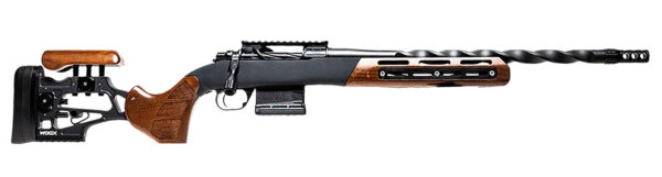Horizon Firearms HRFMAX22CM18R Venatic Max 22 Creedmoor 5+1 18″  Nano Flat Black Fluted Threaded Barrel, Black DLC Aluminum Receiver w/Picatinny Rail, Woox Furiosa Aluminum/Wood Stock, Right Hand
